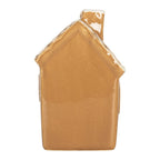 Gingerbread house met LED 8x8x12 cm Bruin Keramiek
