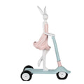 Beeld Konijn 62 cm Wit Roze Polyresin Paasdecoratie