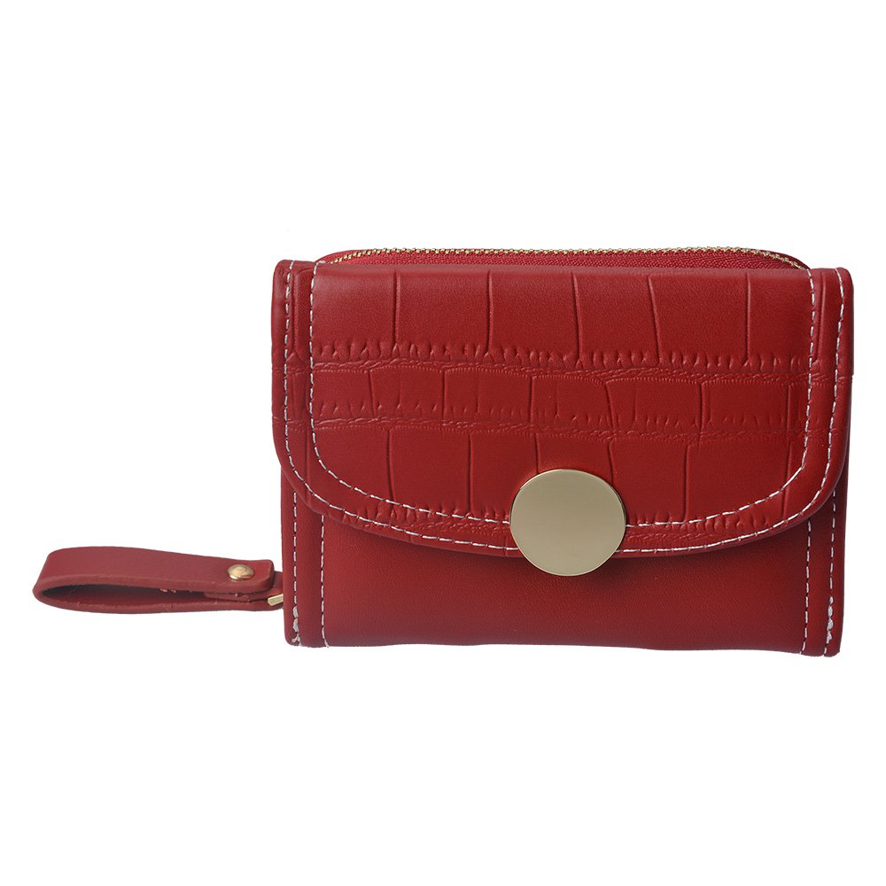 Portemonnee 11x9 cm Rood Kunstleer