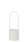 J-Line bloempot - ijzer - wit - M