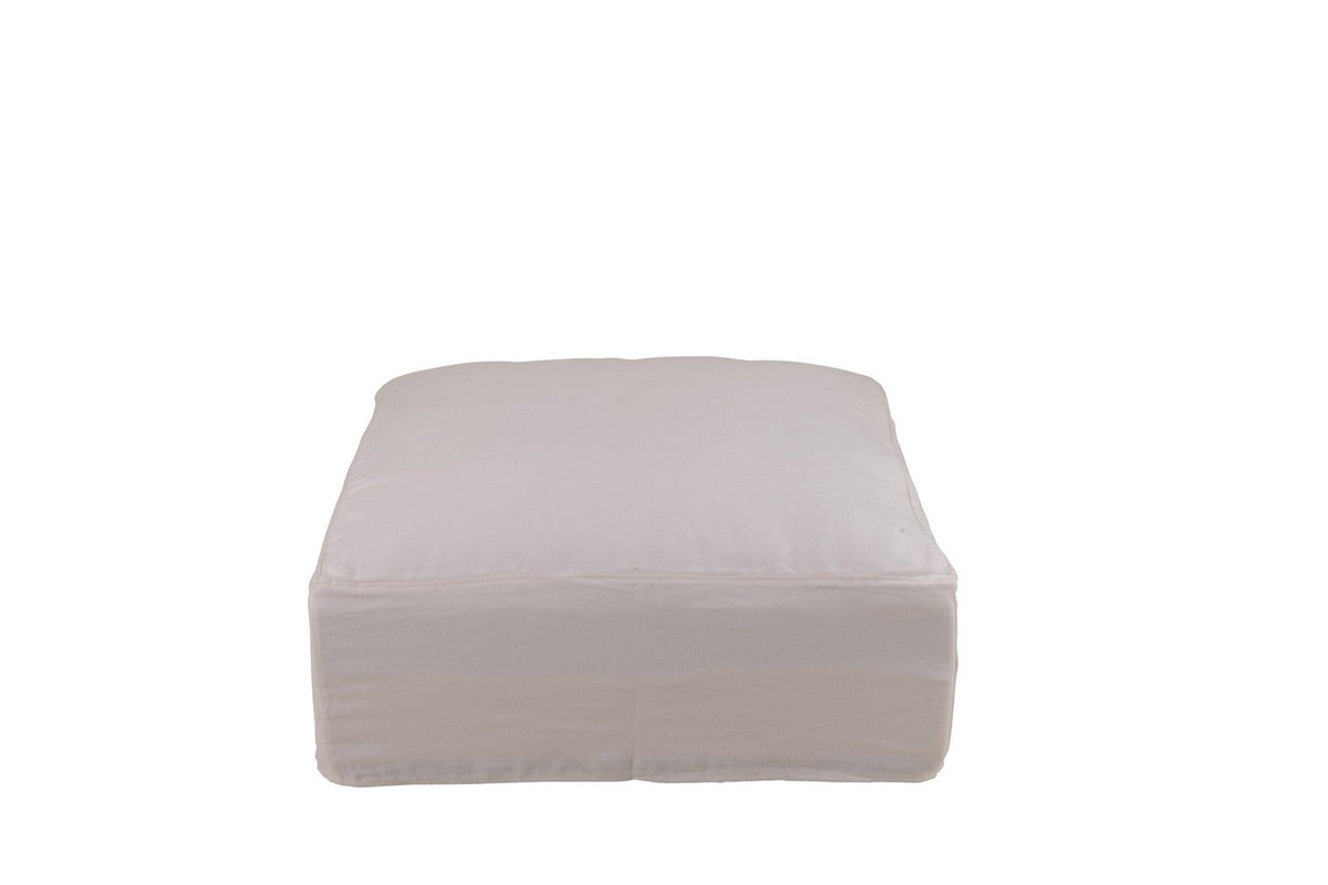J-Line Hoes Voor Poef Monaco Linnen Marshmallow Wit
