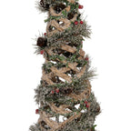 Kerstdecoratie met LED-verlichting Kerstboom Ø 24x81 cm Groen Rotan