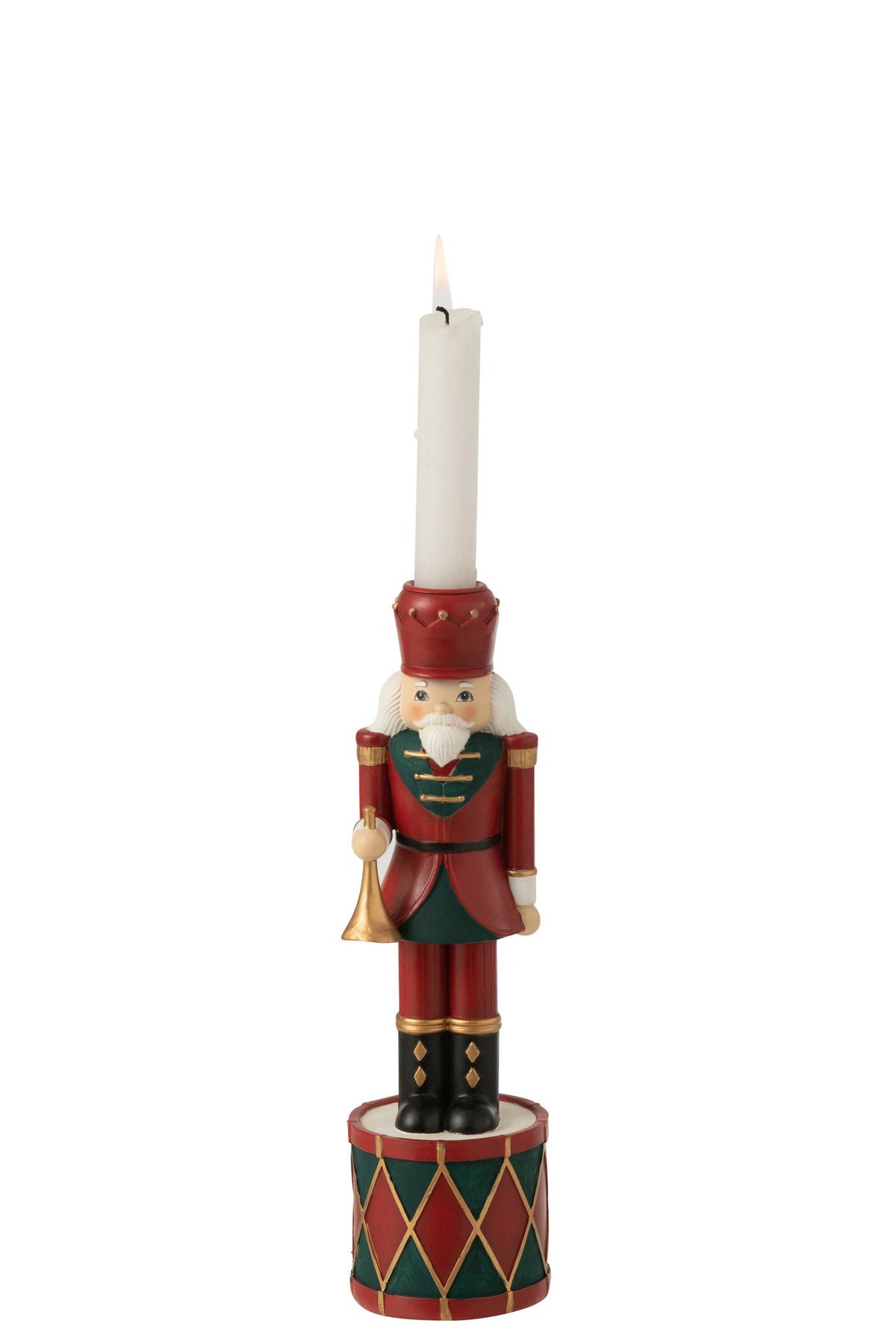 J-Line kaarshouder Notenkraker - resine - rood/groen - small