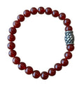 Heren armband Carneool 8 mm met vlecht kraal