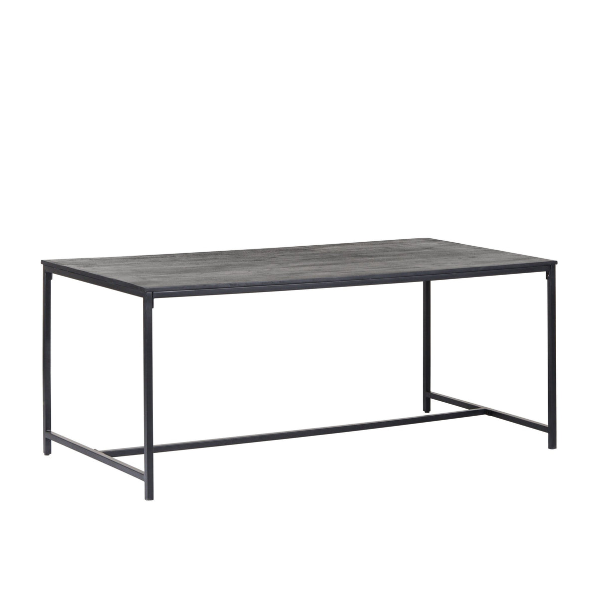 Moderne eettafel – zwart mangohout en houtskool metalen frame – industriële stijl