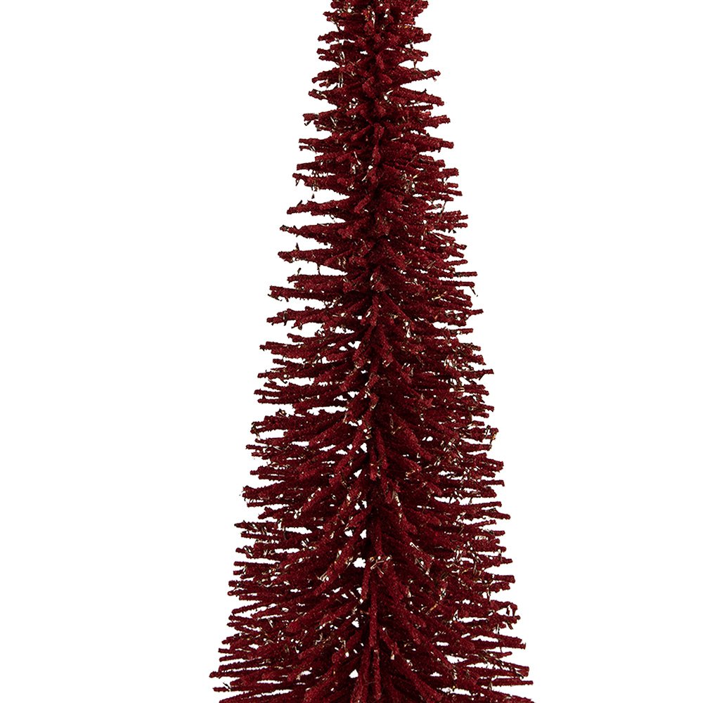 Kerstdecoratie Beeld Kerstboom Ø 20x50 cm Rood Hout