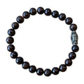 Heren armband 8 mm Granaat met Boeddha kraal