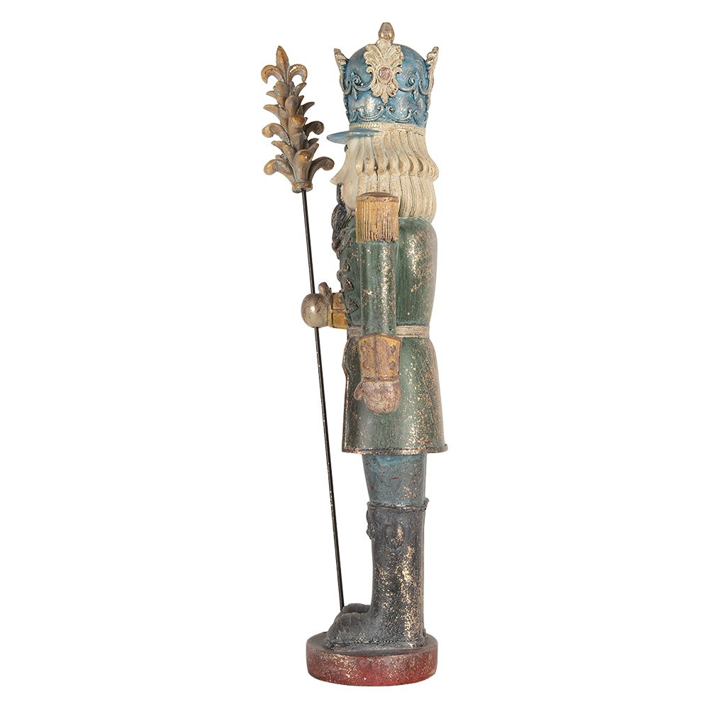 Kerstdecoratie Beeld Notenkraker 13x13x38 cm Blauw Kunststof