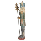 Kerstdecoratie Beeld Notenkraker 13x13x38 cm Blauw Kunststof