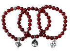 Dames armband Carneool 8 mm met klaver bedel