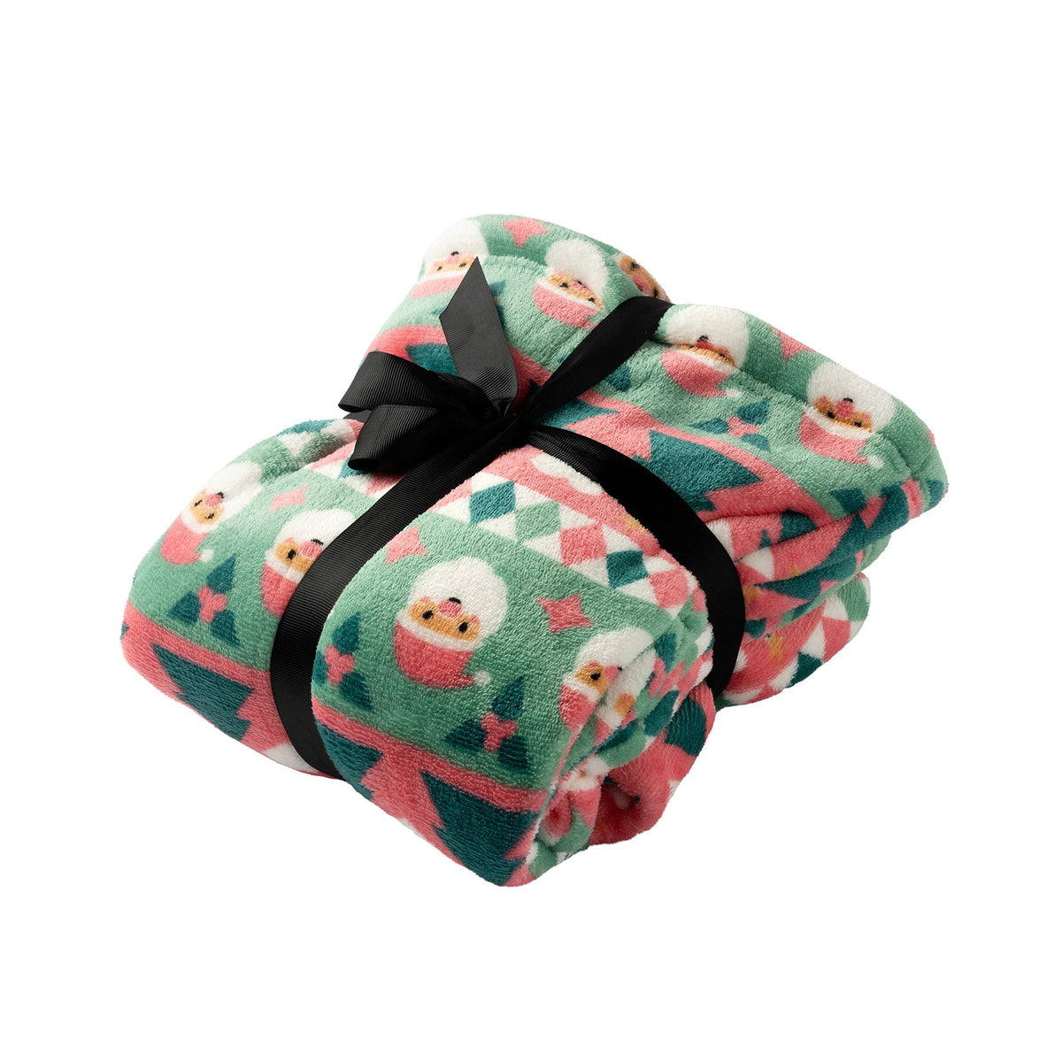 Textino Jolly Santa - Hoodie 70x110 cm - Volwassenen - Kerstmis - Geranium Roze - Roze