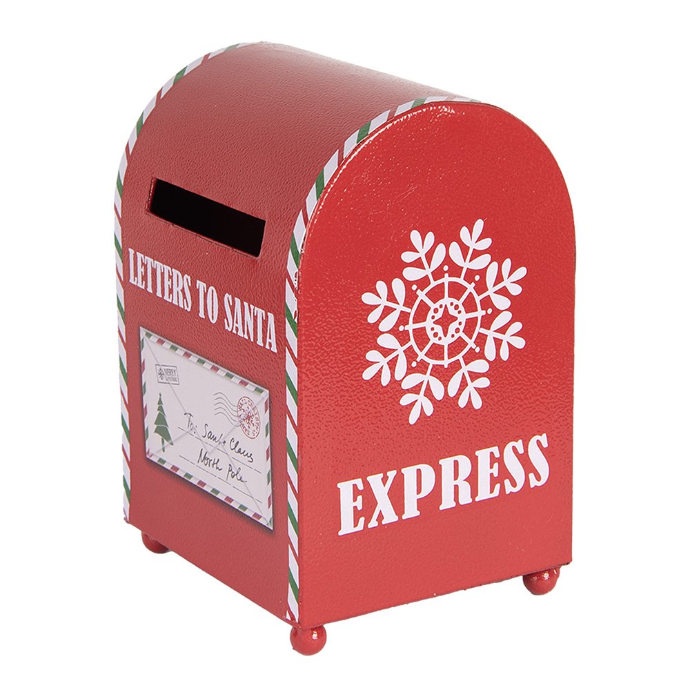 Kerstdecoratie Brievenbus 14x13x19 cm Rood Metaal