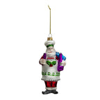 Kersthanger Kerstman 17 cm Rood Wit Glas Kerstbal