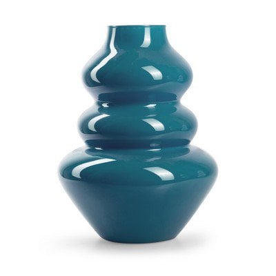 Eco vaas 'fudge' petrol blauw glans h29 d22 cm