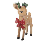 Kerstdecoratie Beeld Hert 9x5x14 cm Bruin Kunststof