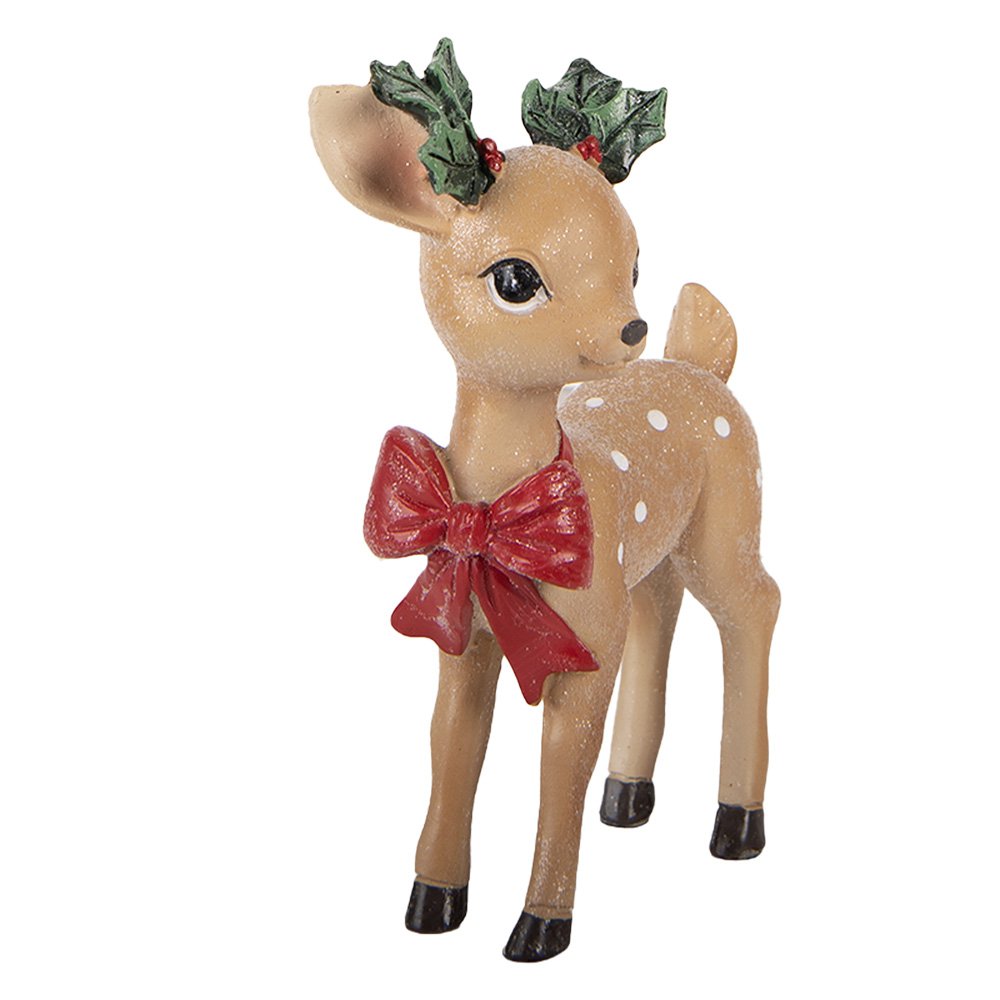 Kerstdecoratie Beeld Hert 9x5x14 cm Bruin Kunststof