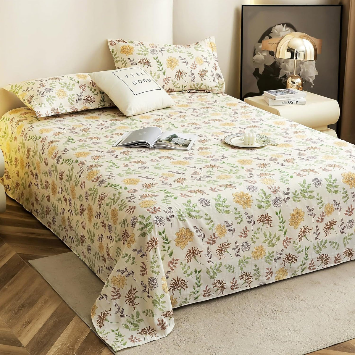 Kingsize laken - Cloud Cotton 300 TC - Bloemenontwerpset