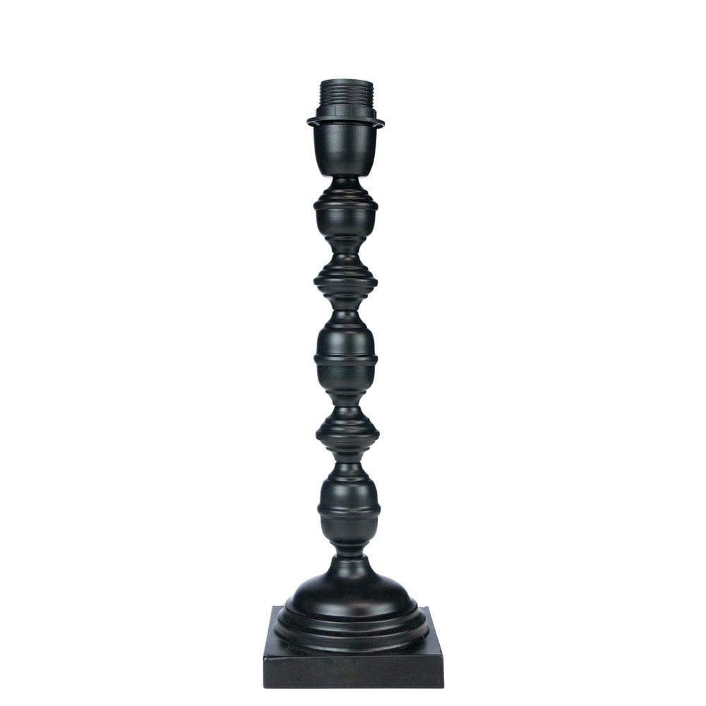 Lampvoet ornament zwart 12x12x40cm