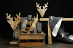 Staand hert mango hout h60 d15x26cm