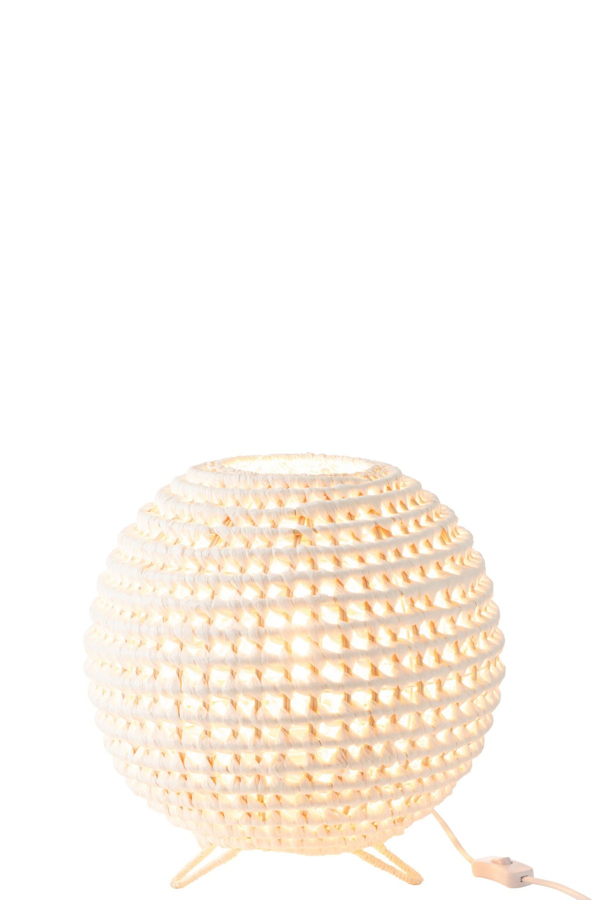 J-Line lamp Rond Getwist - metaal - wit