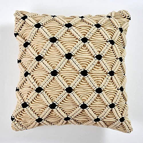 Handgebreide decoratieve kussenhoezen van macramé – met verborgen ritssluiting – 16x16 inch
