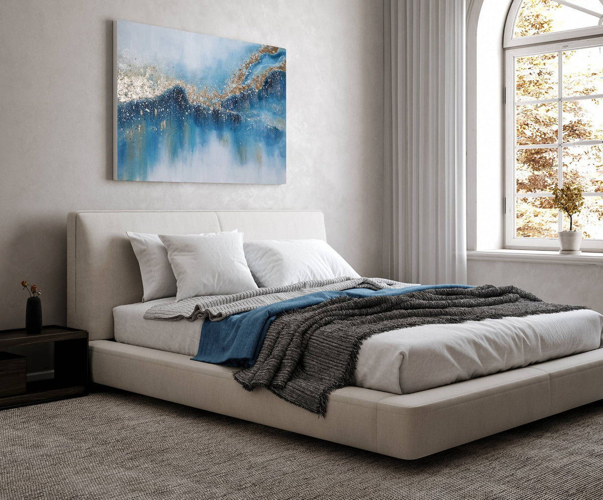 Schilderij Kunohe Blauw 120x90 cm