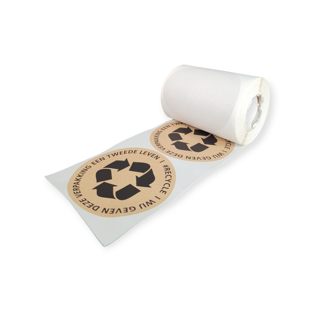 Etiketten Groot- Verpakking hergebruik - rond 117mm - rol van 250 stuks
