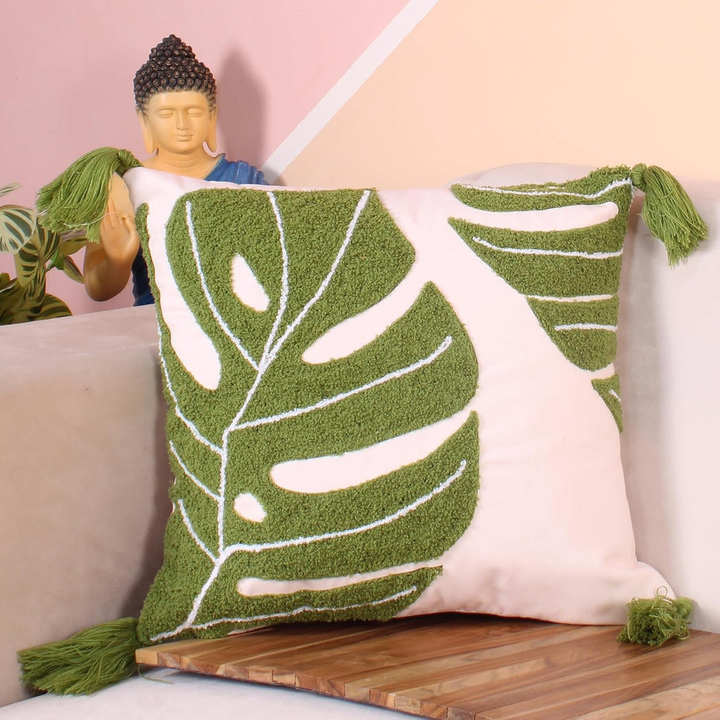 Kussenhoes | Decoratieve getufte polykatoenschijn | 41x41cm