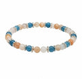 Dames armband Aquamarijn en roze Jade 4 mm