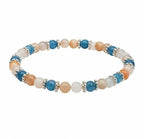 Dames armband Aquamarijn en roze Jade 4 mm