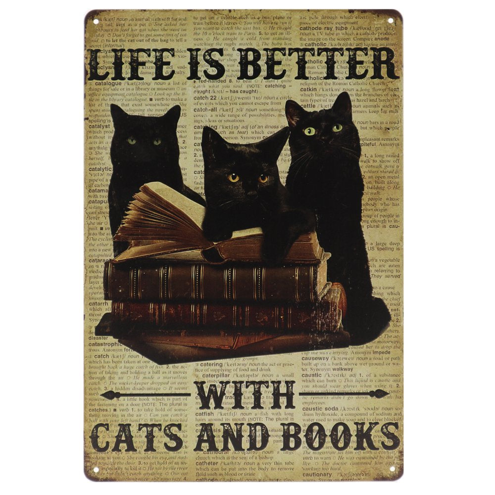 Katten Retro Wandbord 30x20