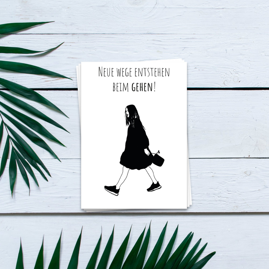 Er worden nieuwe paden gemaakt tijdens het lopen - ansichtkaart 10 set