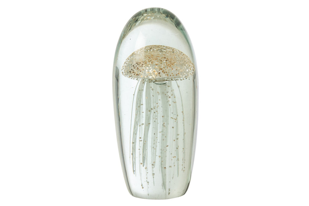 J-Line presse-papier Kwal - glas - wit/goud - large