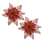 Kersthanger Set van 2 Kerstster 15 cm Rood Kunststof