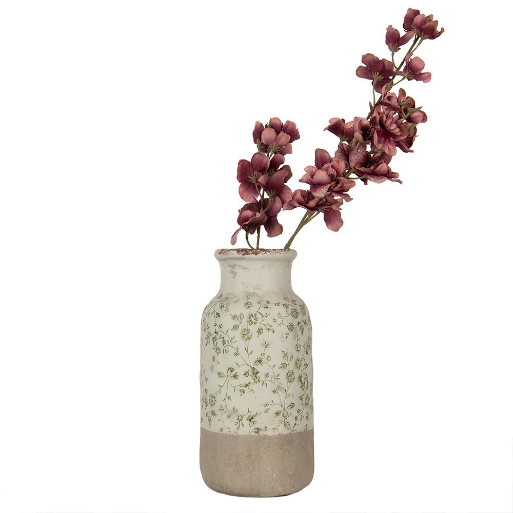 Vaas Ø 15x32 cm Groen Keramiek Bloemen