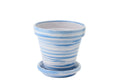 J-Line bloempot - keramiek - blauw/wit - M