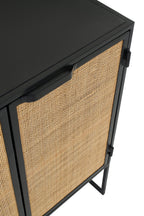 J-Line kast Rieten Panelen - hout - zwart/naturel