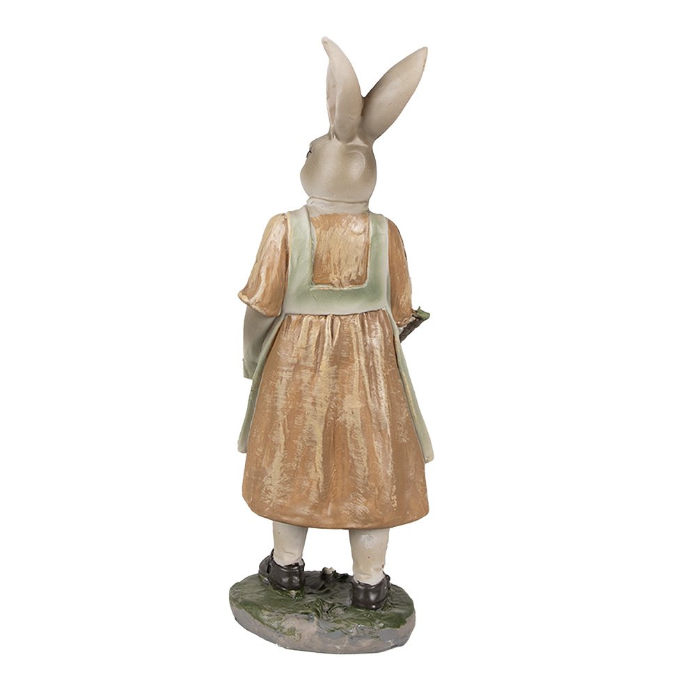 Beeld Konijn 25 cm Bruin Groen Polyresin Paasdecoratie