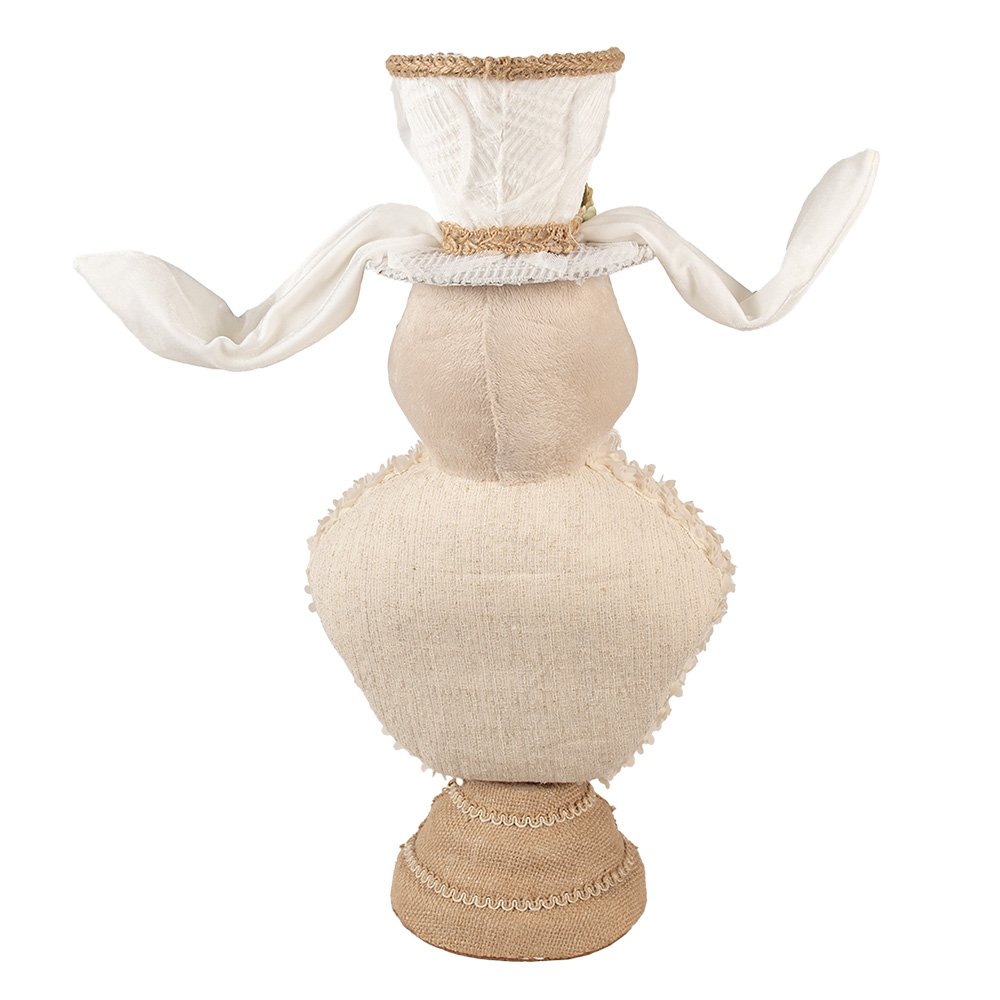 Decoratie Beeld Konijn 24x17x50 cm Beige Textiel