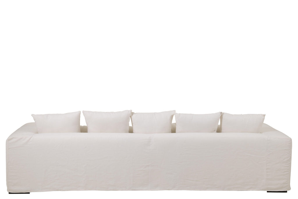 J-Line Hoes Voor Zetel+9 Kussens Diep Monaco Linnen Xxl Marshmallow Wit