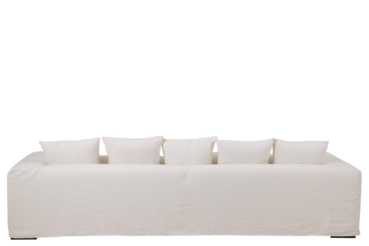 J-Line Hoes Voor Zetel+9 Kussens Diep Monaco Linnen Xxl Marshmallow Wit