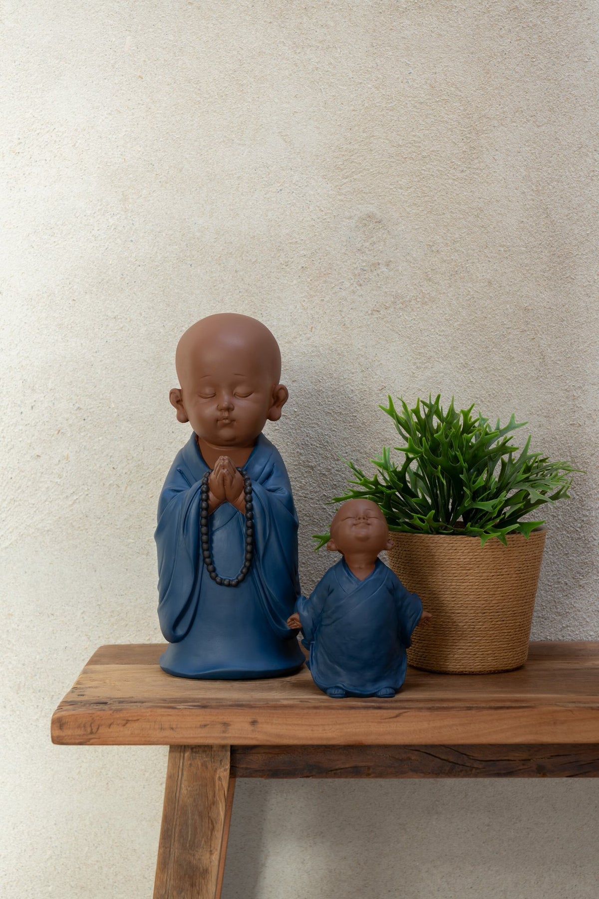 J-Line Monnik Bidden Resin Blauw