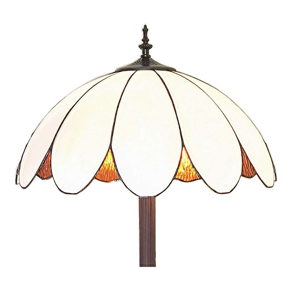 Tiffany Vloerlamp Ø 46x166 cm Wit Polyresin Staande Lamp