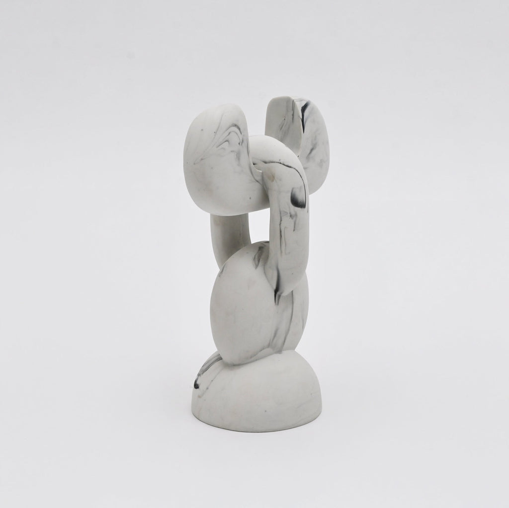 Moderne abstracte marmerlook sculptuur voor hedendaagse