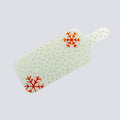 Kerstschotel Hand Kleine 38x15 Wit Rode Sneeuwvlokken