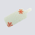 Kerstschotel Hand Kleine 38x15 Wit Rode Sneeuwvlokken