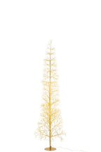 J-Line decoratie Boom - warm witte - ijzer - goud - L - LED
