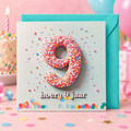 Verjaardagskaart hoera 9 jaar