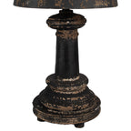 Tafellamp Ø 35x64 Bruin Zwart Hout Bureaulamp