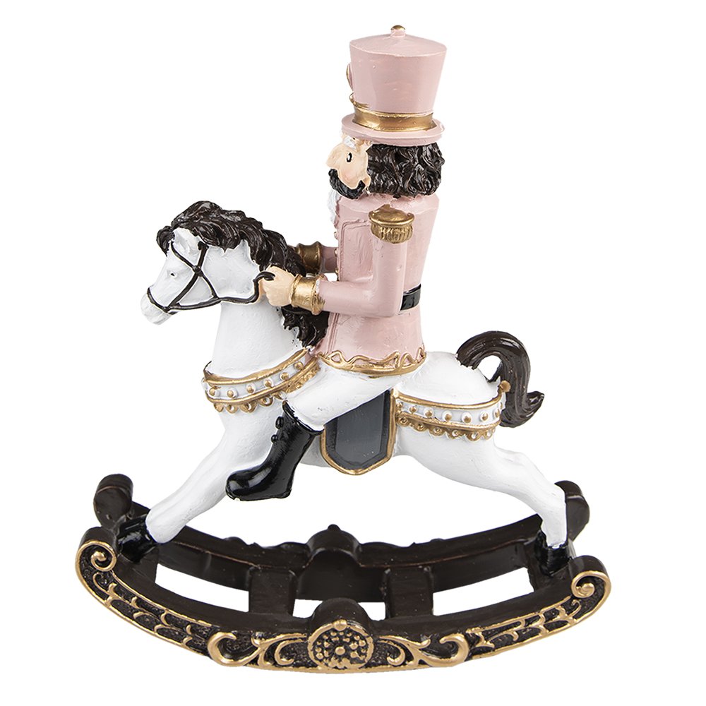 Decoratie notenkraker op hobbelpaard 15x5x18 cm